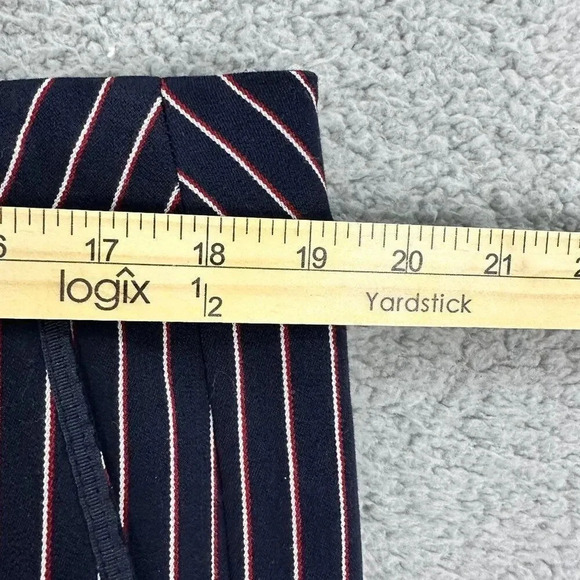 Lane Bryant pants womens 16 blue pinstripe high rise tapered leg preppy nautical - Picture 2 of 7